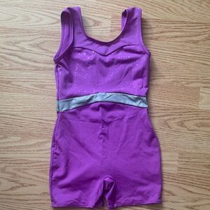 Cat & Jack Purple One Piece with Silver Accent size 7/8